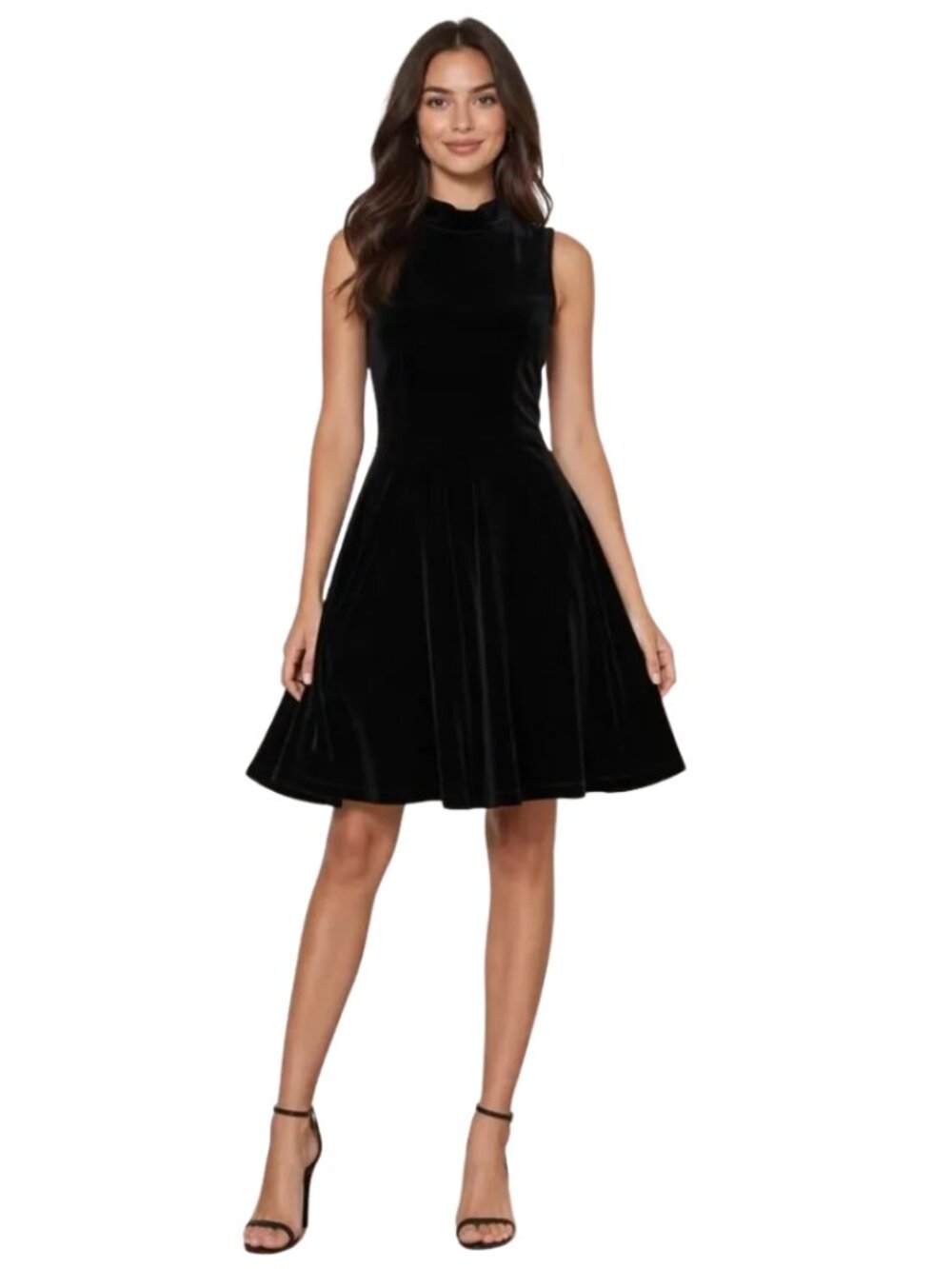 Vans Black Velvet Fit & Flare Mini Dress